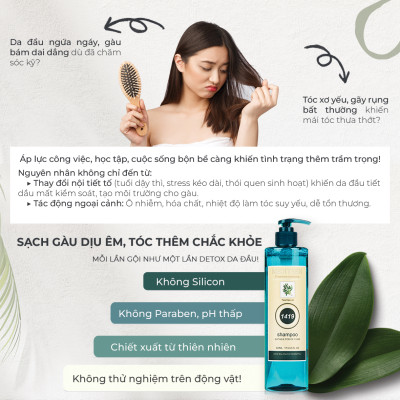Dầu gội Mediteen 1419 kiểm soát dầu, sạch gàu, giảm rụng tóc Hàn Quốc 520ml