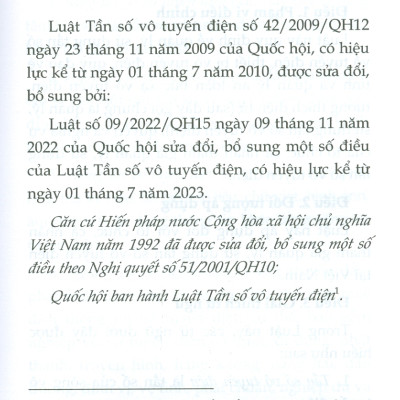 Luật Tần Số Vô Tuyến Điện Sửa Đổi, Bổ Sung Năm 2022
