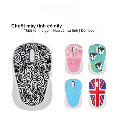 Chuột máy tính có dây PMC1005 giá Tốt, đèn LED hoạ tiết bắt mắt Dây Dài Thiết Kế Ôm Tay Thuận Cả 2 Tay Văn Phòng USB Cho Máy Tính Laptop Tivi - Hàng Nhập Khẩu