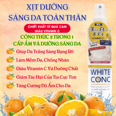 Xịt Dưỡng Trắng Da Toàn Thân White Conc Body Lotion C II 245 mL