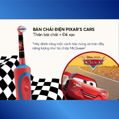 Bàn chải điện trẻ em Oral-B Vitality D12 Disney Cars - Hàng chính hãng