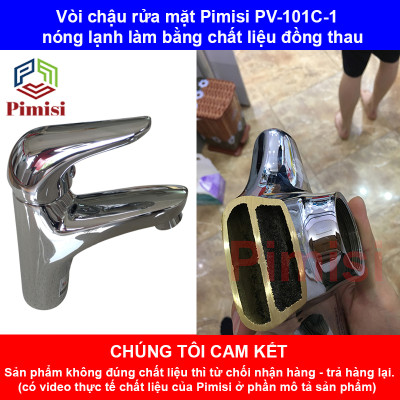 Vòi Chậu Rửa Mặt Nóng Lạnh Pimisi Thuộc Chậu Lavabo 1 Dùng Trong Nhà Tắm-Điều Chỉnh Bằng Gật Gù Gắn Bồn Rửa | Chính Hãng