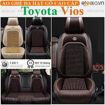 Áo trùm lót bọc ghế da xe ô tô Toyota Vios da hạt gỗ tự nhiên CAO CẤP