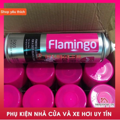 Xịt bọt dưỡng lốp ô tô, dung dịch tẩy sach làm đen lốp bảo dưỡng lốp Flamingo Hàng tốt