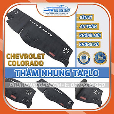 Thảm chống nóng taplo cho xe Chevrolet Colorado chất liệu Nhung Lông cừu 3 lớp chống trượt