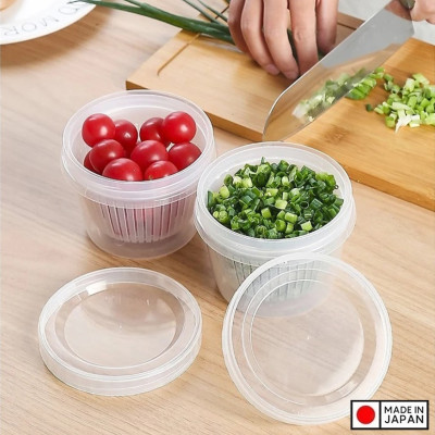 Bộ hộp đựng thực phẩm có giá lót NAKAYA W/S 500ml - Hàng nội địa Nhật Bản (#Made in Japan) |K340|