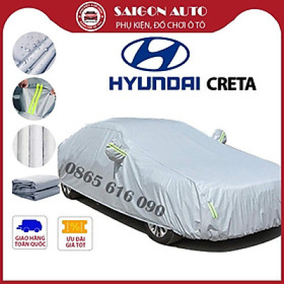Bạt trùm xe ô tô Hyundai Creta vải dù oxford cao cấp , áo bạt phủ trùm che kín che nắng, che mưa