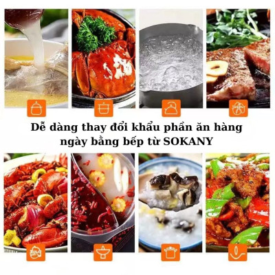 Bếp từ đơn SOKANY SK-07046 công suất 2200W, cực kì tiết kiệm với 5 chế độ nấu,  phím bấm cơ, tích hợp tính năng tự ngắt an toàn - HÀNG CHÍNH HÃNG