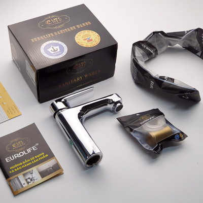 Vòi Lavabo nóng lạnh Eurolife EL-9002 (Trắng bạc)