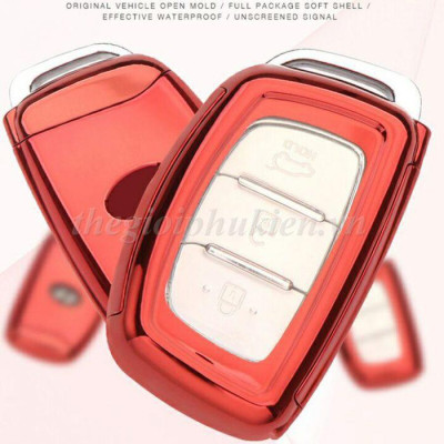 Ốp silicon bảo vệ chìa khóa xe Hyundai i10, Hyundai Elantra, Hyundai Tucson, Hyundai Santafe 2016-2018… kèm móc đeo INOX