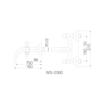 Củ sen tắm kết hợp vòi nóng lạnh - WS-0380 - INOX SUS 304