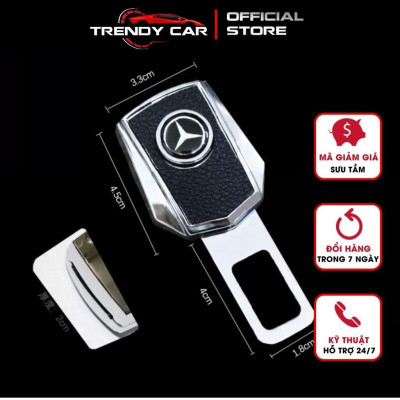 Chốt cài dây an toàn Logo hãng cao cấp bọc da bản cải tiến có thể móc nối tiếp Trendy Car