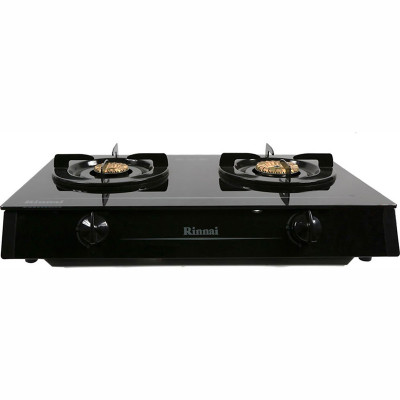 Bếp Gas Dương Đôi Rinnai RV-6 Double Glass(B)  Tặng kèm 1 bộ van và dây gas- Hàng chính hãng