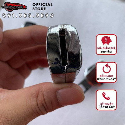 Chốt cài dây an toàn Logo hãng cao cấp bọc da bản cải tiến có thể móc nối tiếp Trendy Car