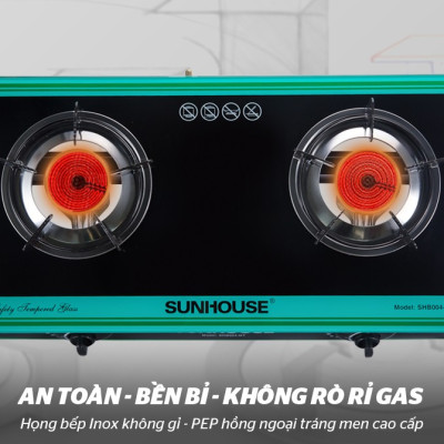 Bếp Gas Hồng Ngoại Đôi Sunhouse SHB004MT - Hàng chính hãng