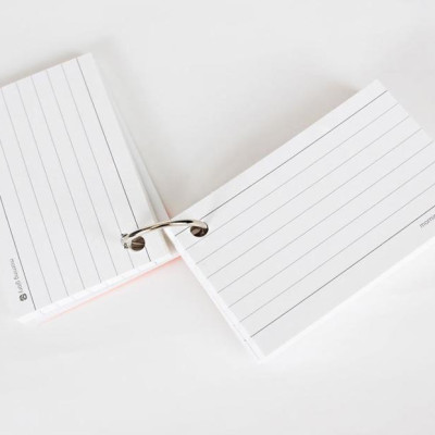 Thẻ Học Từ Vựng - Giấy Kháng Khuẩn - Kẻ Ngang - 88 x 56 mm - Morning Glory 23035-89291 - Màu Cam