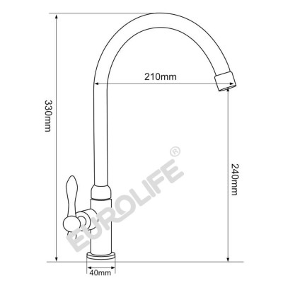 Vòi rửa chén lạnh Eurolife EL-RC02 (Trắng bạc)