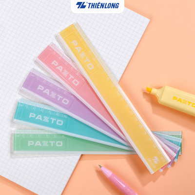 Thước nhựa thẳng màu Pastel dài 20 cm Thiên Long Pazto SR-010 - Màu ngẫu nhiên