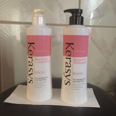 Cặp gội xả Kerasys Repairing phục hồi độ bóng, tăng cường chống tia UV cho tóc hư tổn, chẻ ngọn 600ml