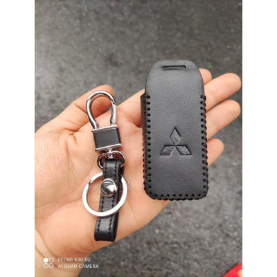 Bao da chìa khóa dành cho xe MITSU Xpander 2018-2019 2020 mẫu đen .