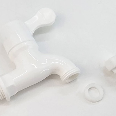 Bộ 3 vòi hồ tay gạt nhựa PP trắng, thân ngắn, ren 21-27mm Eurolife EL-VHT2127 (Trắng) (3 cái)