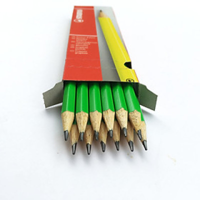 Hộp bút chì thân màu neon (PC317/12-2B) - Hộp 12 bút thân màu trắng + Gôm tẩy ER198 (PC317W/12-2B+)