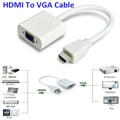Cáp Chuyển Đổi HDMI Sang VGA + Audio Cáp Tròn Đầu Chuyển Đổi HDMI To VGA Bộ Chuyển Đổi Cho PC, Laptop, Máy Chiếu Cao Cấp Độ Dài 20CM Giao Màu Ngẫu Nhiên - Hàng Nhập Khẩu