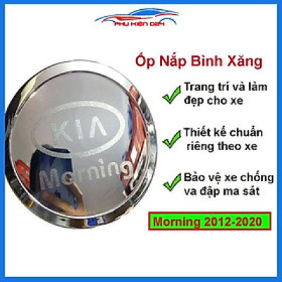 Ốp nắp bình xăng Morning 2012-2013-2014-2015-2016-2017-2018-2019-2020 mạ crom chống trầy trang trí ô tô