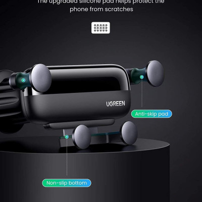 Ugreen UG10996lp313TK xoay 360 độ Màu Đen Giá đỡ điện thoại trên ô tô - HÀNG CHÍNH HÃNG
