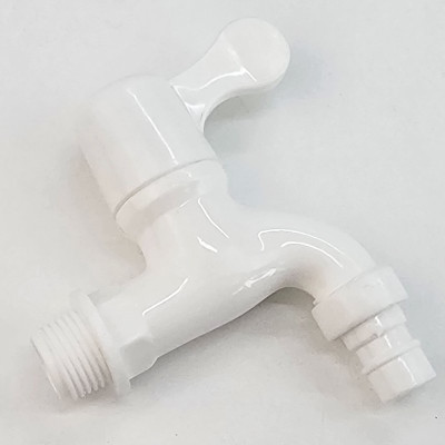 Bộ 3 vòi hồ tay gạt nhựa PP trắng, thân ngắn, ren 21-27mm Eurolife EL-VHT2127 (Trắng) (3 cái)