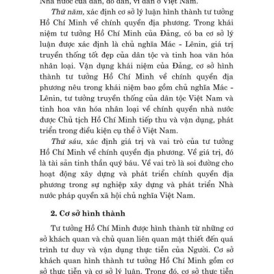 Tư tưởng Hồ Chí Minh về chính quyền địa phương và vận dụng xây dựng, hoàn thiện chính quyền địa phương ở Việt Nam hiện nay (Sách chuyên khảo)