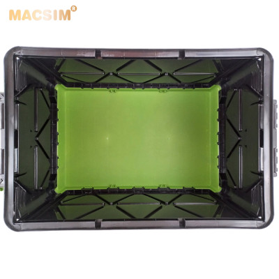 Hộp đựng đồ xếp gọn 2 ngăn 50L kích thước 50cm x 34cm x 31cm - hộp đựng đồ trong cốp ô tô nhãn hiệu Macsim chất liệu PP cao cấp màu đen pha xanh lá