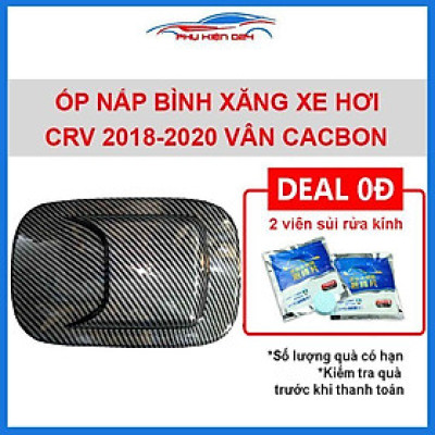Ốp nắp bình xăng CRV 2018-2019-2020 vân cacbon chống trầy trang trí ô tô