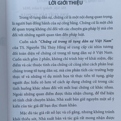 Chứng cứ trong tố tụng dân sự Việt Nam (Sách chuyên khảo)