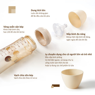 BÌNH SỮA KUKU CỔ RỘNG PPSU PHIÊN BẢN KU-PLUS KU5883 - 300ml