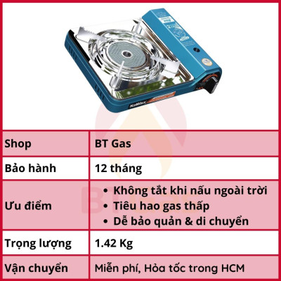 Bếp ga mini hồng ngoại, bếp gas NaMilux tích hợp van an toàn, chống nổ PL - 2027PS - Hàng chính hãng