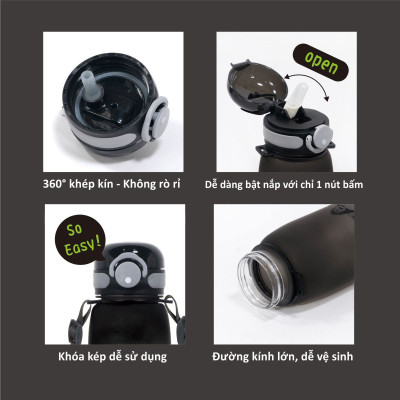 BÌNH UỐNG NƯỚC CÓ ỐNG HÚT CHO BÉ BẰNG NHỰA TRITAN KU5620 - 700ML