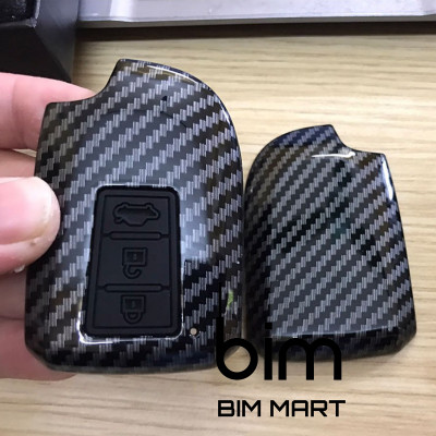 Ốp Vân Carbon Lót Silicon Bọc Bảo Vệ Chìa Khóa Xe Toyota Vios, Yaris 2019-2021 ( Tặng kèm móc đeo INOX )