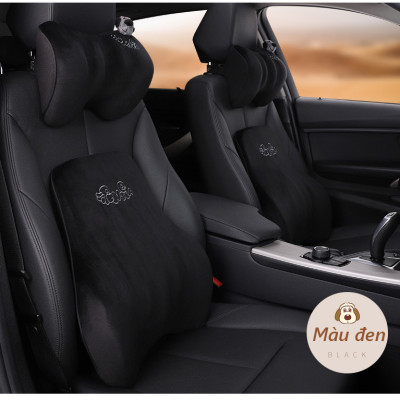 Bộ Gối Tựa Đầu và Tựa Lưng  Cao Su Non Nguyên Khối Cao Cấp Siêu Đàn Hồi Chống Đau Mỏi