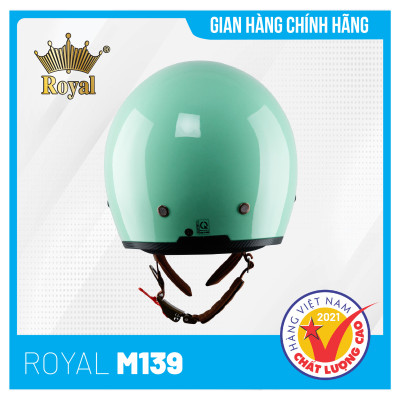 Nón bảo hiểm Royal M139 Kính Âm Trơn Sành Điệu, Trẻ Trung, Thời Thượng - Xanh Ngọc Bóng - Size L