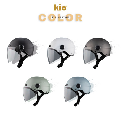 Mũ Bảo Hiểm Nửa Đầu Kio SafeStyle Go KN02KD, Kính Dài Phủ Nano Chống Tia UV, Lớp Lót Kháng Khuẩn