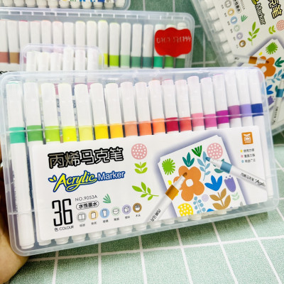 Bút Lông Màu Acrylic Marker 12/24/36/48/60 Màu Hàng Cao Cấp An Toàn Màu Sắc Tươi Sáng Vẽ Được Trên Nhiều Chất Liệu