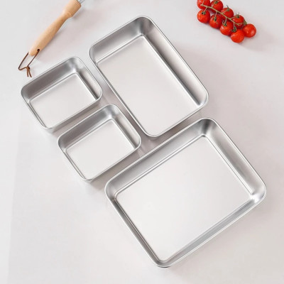 Hộp Đựng Thực Phẩm Inox Để Tủ Lạnh Có Nắp Đậy Đa Năng Tiện Lợi- Có 2 Size 13.5x10.5x5.8 cm và 20x5,5x25cm - Khay Inox 304 Chống Gỉ - Hàng Chính Hãng MINIIN