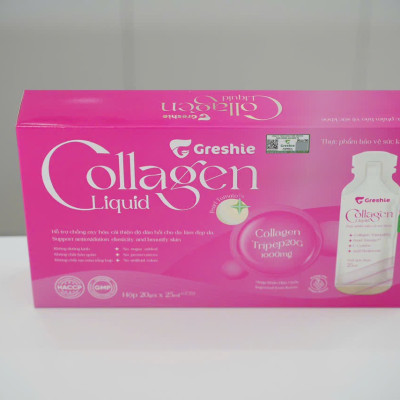 Nước uống đẹp da Greshie Collagen Liquid hộp 20 gói x25ml