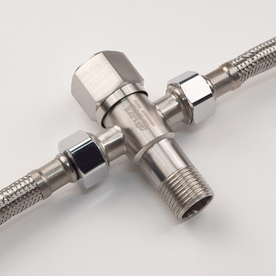 Van chia giảm áp - khóa 2 đường nước Inox SUS 304 Eurolife EL-X30 (Trắng vàng)