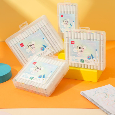 Hộp Bút 12 Màu Deli Sketch Marker - Phiên Bản Sơn Tùng M-TP Giới Hạn - Deli C185-12