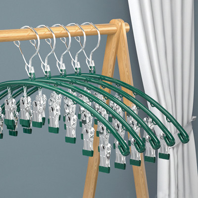 Móc phơi quần áo inox có khóa móc treo chắc chắn - 10 kẹp được phủ nhựa chống sầy xước khi phơi đồ ( tặng móc dán inox to ) Hàng Cao Cấp 