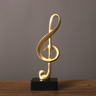 Mô hình 3 nốt nhạc, khoá sol mạ đồng trang trí đàn Piano, đồ decor trang trí nội thất tủ kệ , bàn làm việc - Hàng chính hãng