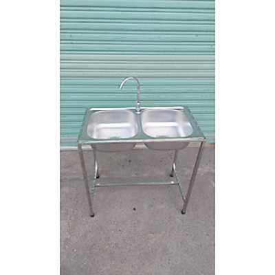 Bồn rửa inox đôi Juno Sofa Ngang 77 x sâu 47 x cao 81 cm, tặng kèm bộ xả