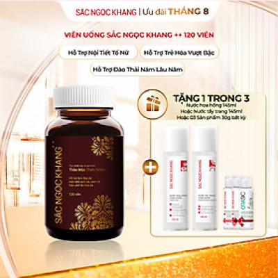 Viên uống Sắc Ngọc Khang ++ (120 viên) dòng cao cấp giúp chống lão hóa, giảm nám sạm và cân bằng nội tiết tố